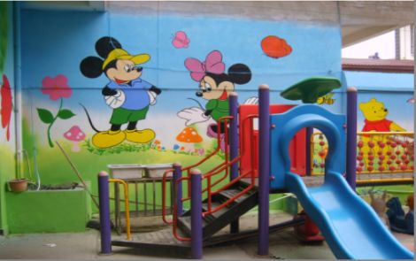 城固幼儿园室外彩绘